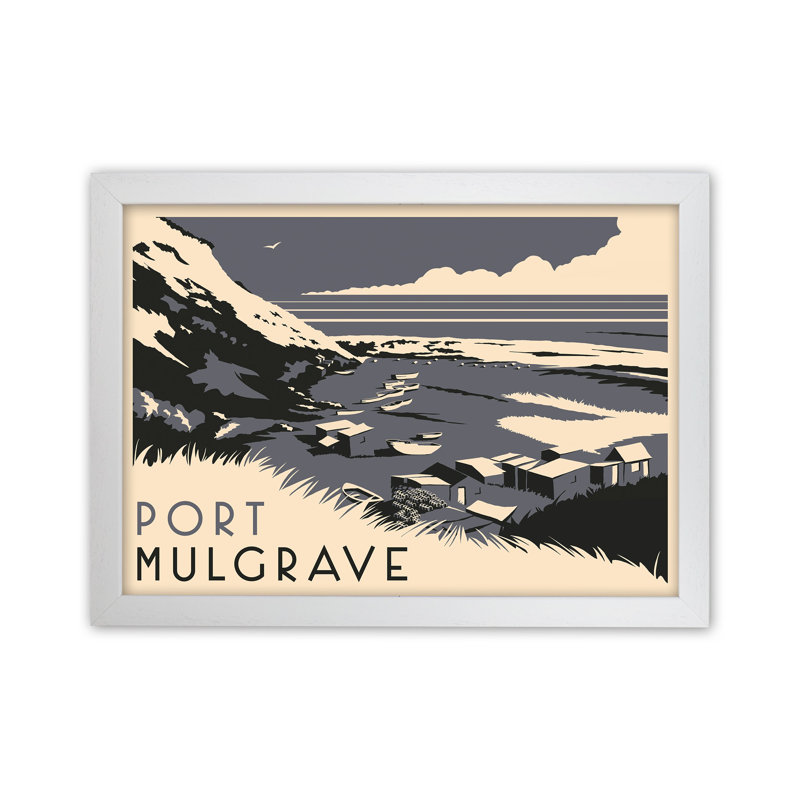 Port Mulgrave by Richard O'Neill - Print, White Framed, 34cm H x 46cm W x 3cm D
