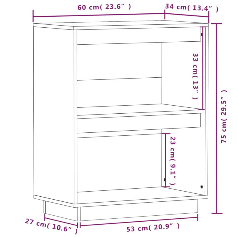 Goddord 60cm Sideboard, Black
