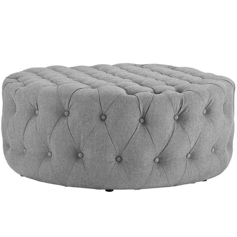 Repose-pieds Copper Grove Harrison, Velours gris pâle