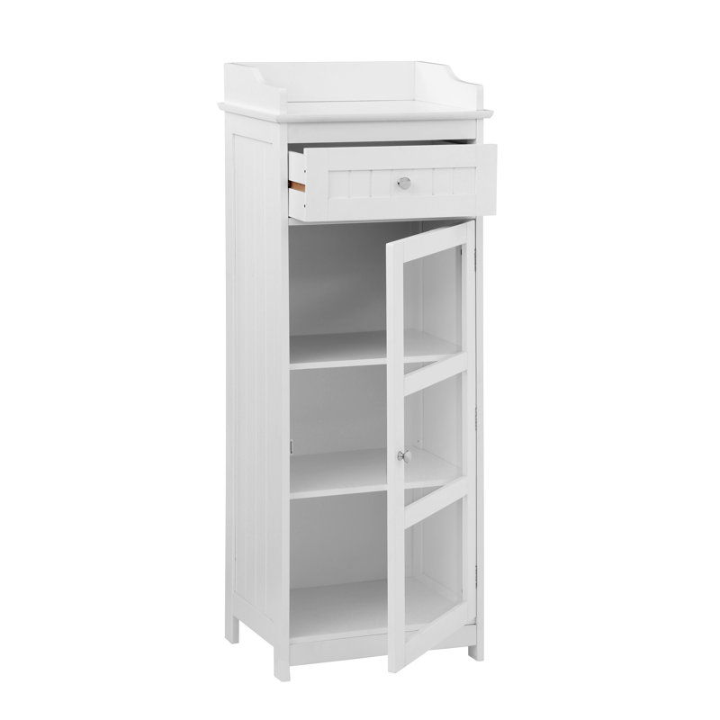 Solid Wood Freestanding Linen Cabinet