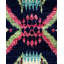 Tapis unique bleu marine / rose / jaune / ivoire surteint de 4 pi 1 po x 6 pi 2 po Overdyed
