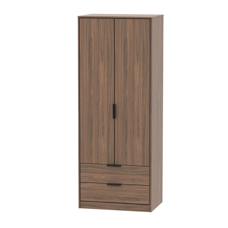 Fully Assembled Fallah Hong Kong Wardrobe, Walnut Wood Veneer