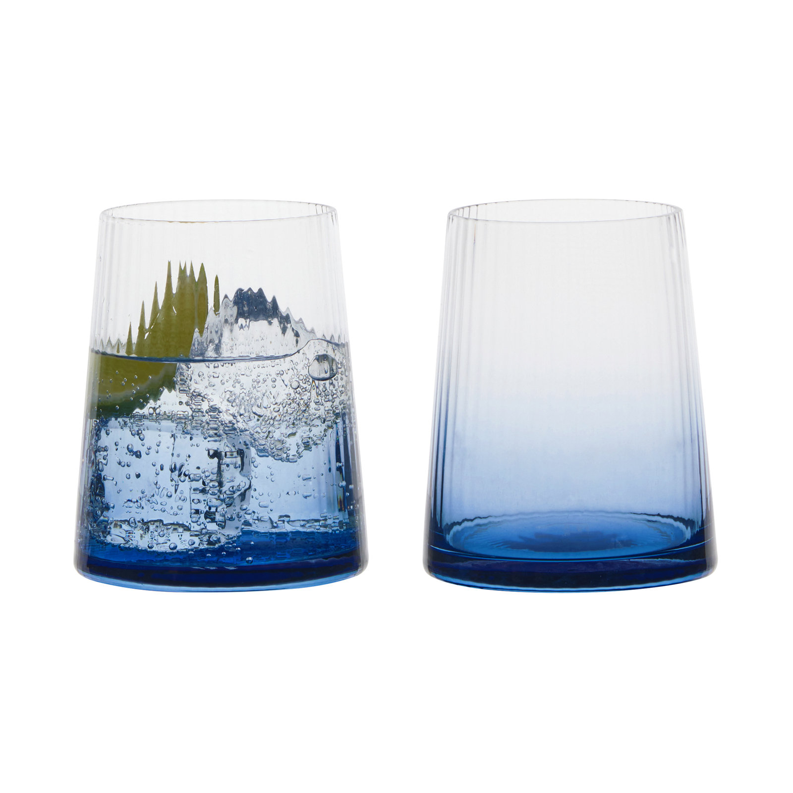 Zoya 13.5oz. Glass Drinking Glass Glassware Set, Blue