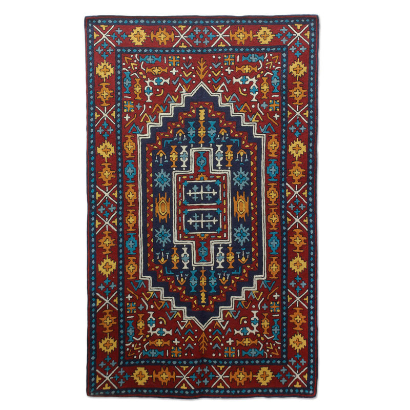 Tapis bleu / bourgogne Sandston