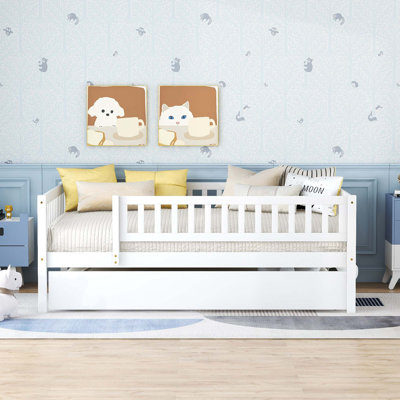 Kids Daybed Wood Bed with Two Drawers