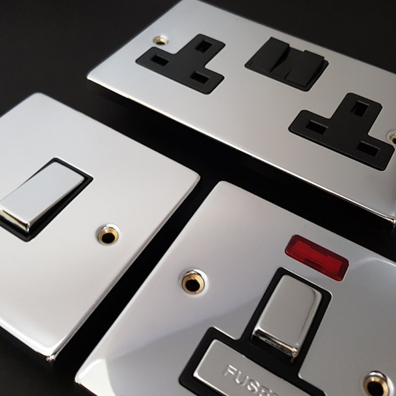 Polished Chrome 3 Gang 2 Way LED 100W Trailing Edge Dimmer Light Switch