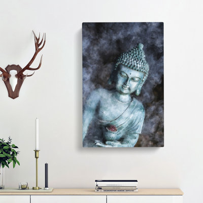 Smoke Surrounding The Buddha - Wrapped Canvas
