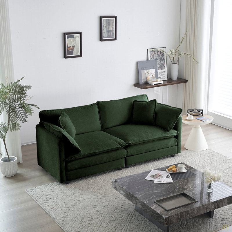 2 Seater Loveseat And Chair Set, 2 Piece Sofa & Chair Set, Loveseat And Accent Chair , 2-Piece Upholste Chenille Sofa Living Room Couch Furniture(1+2 Seat)  Chenille