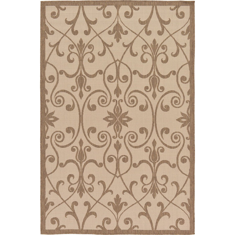 Tapis de véranda d'extérieur couleur papyrus, Rectangle 5 pi 3 po x 8 pi