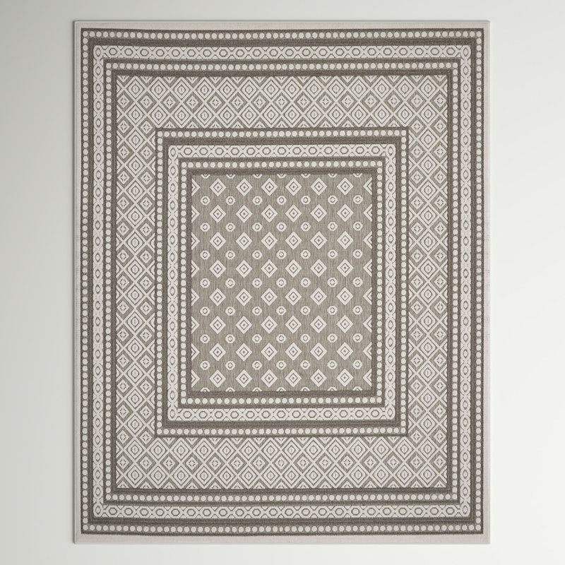 Tapis intérieur / extérieur gris clair Ady, Rectangle 4 pi x 6 pi