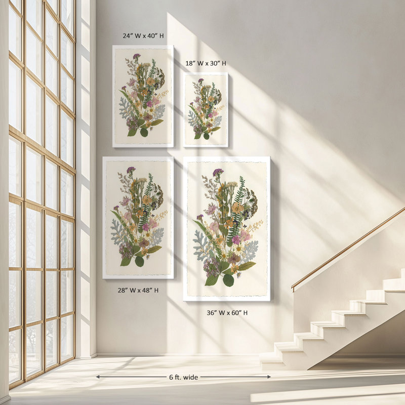 "Organic Bouquet I" par Carol Robinson, reproduction sur toile, H 36 po x l 60 po x P 1,5 po