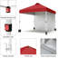 Auvent extérieur 10 x 10 po - Paroi latérale amovible, toit ventilé, tuyau en fer blanc + toile rouge-125824830-125824837