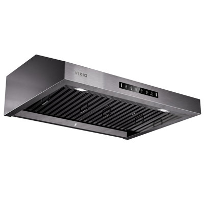 Hotte sous un meuble à conduit 30 pouces de 900 pi³ / min en acier inoxydable VIKio PRO avec 1,5 sones, double moteur, contrôle des mouvements, DEL GU10 4000K remplaçable
