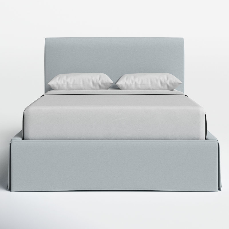 Zatanna Upholstered Low Profile Platform Bed, Full/Double, Blue