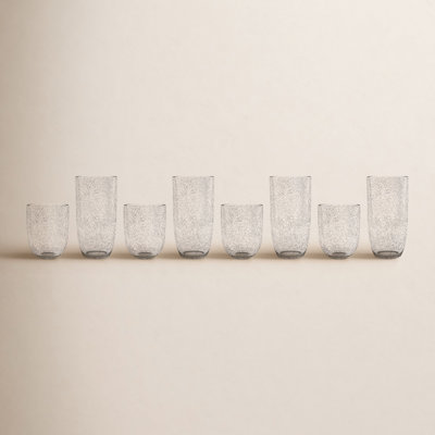 Clarimond Bubble 15.5 Oz Dof Clear (4) & Bubble 23 Oz Jumbo Clear (4) Clear, Set Of 8