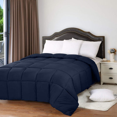 Comforters King Size, All Season Duvet Insert, Down Alternative Box Stitched Bed Comforter With Corner Tabs, Machine Washable