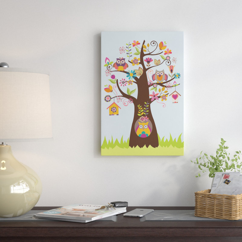 « the happy tree »-impression sur toile tendue, H 26 po x l 18 po x P 1,5 po, Cadre noir