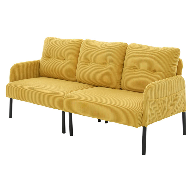 Causeuse surdimensionnée et moelleuse moderne, Jaune moutarde
