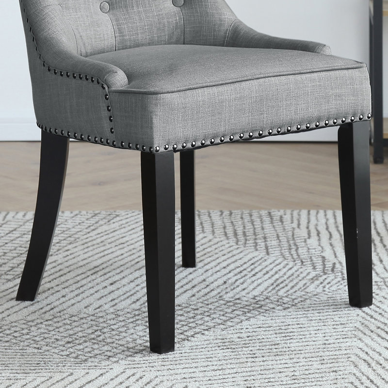 Tufted Upholstered Gray Dining  Chair , Gray