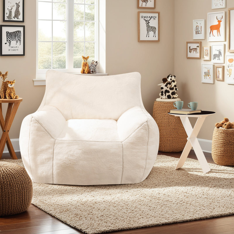 Canapé à billes simple pour les adultes et les enfants, Blanc