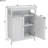 White Bathroom Cabinet With Double Shutters, , Smooth Painting, Large Storage, Simple Assembly Required Standing In White, Shutter Door Design, Painted Ample Storage Space, Process