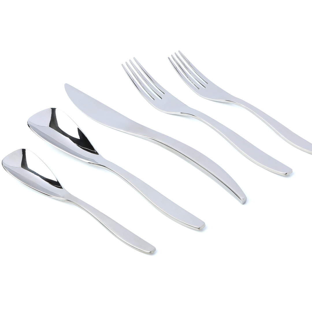 isla 20 Piece 18/10 Stainless Steel Flatware Set, Service for 4 David Shaw Silverware 