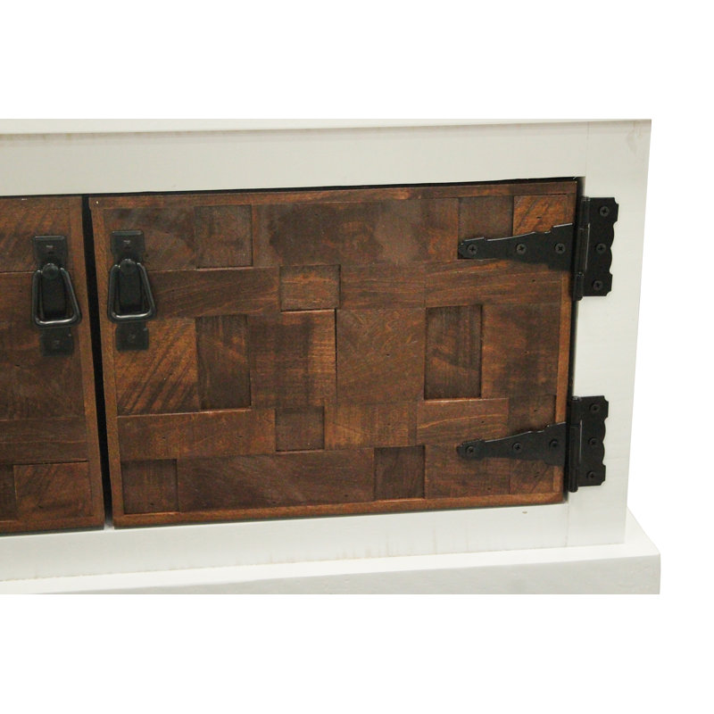 Hall Tree 37.5'' Wide with Bench and Shoe Storage, Havana Gold/Bright White