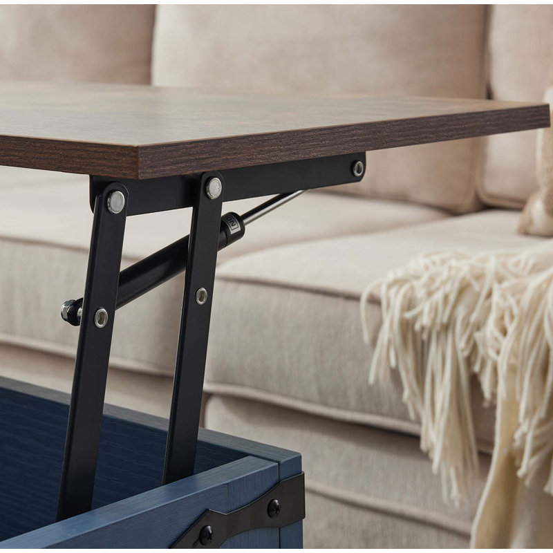 Coffee Table with Storage, Farmhouse Square Storage Coffee Table with Hinged Lift Top, Square Wood Center Table, Cocktail Table with Large Hidden Storage Compartment for Living Room