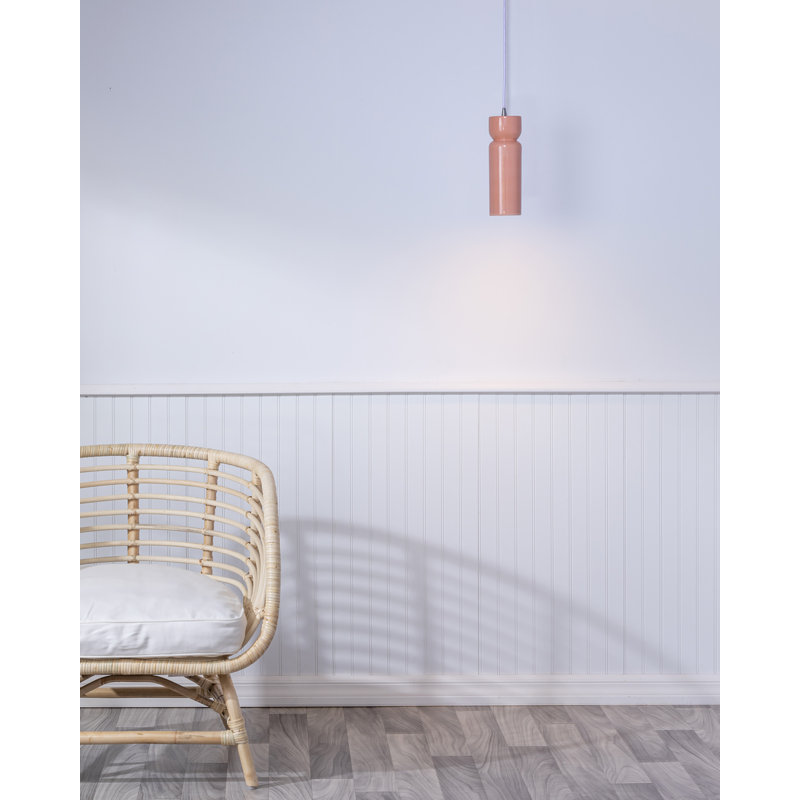 Luminaire suspendu sablier 1 lumière Ashford, Chrome poli, Rosé brillant