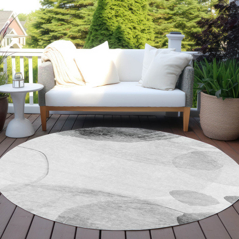 Tapis intérieur / extérieur Jabdiel, Rond 8 pi