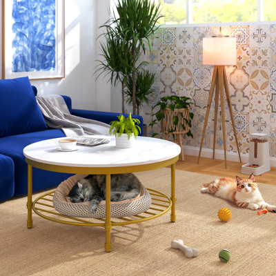 Table basse ronde avec rangement Breyon