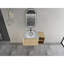 Meuble-lavabo mural 42 po avec lavabo d'art en céramique et 1 tablette de rangement, 2 portes à fermeture douce, contreplaqué