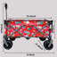 Utilitaire utilitaire de jardin pliable couleur chariot de camping pique-nique extérieur chariot de plage, rouge