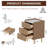Set of 2 Solid Wood Core Nightstands with Faux Leather Upholstery & Sintered Stone Top-759513825