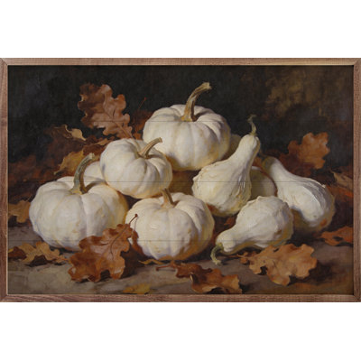 Soft White Gourd And Oak Leaves Gathering