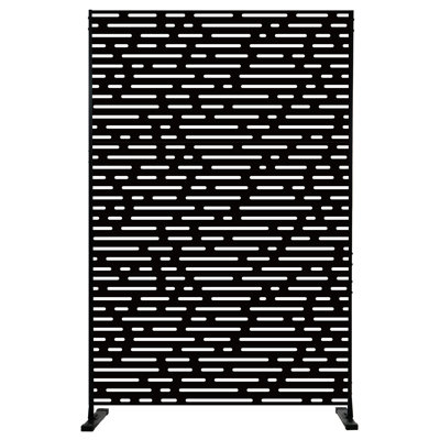Kozyard Metal Privacy Screen Decorative Outdoor Divider With Stand Panels (Black Dotted Line) by Kozyard
