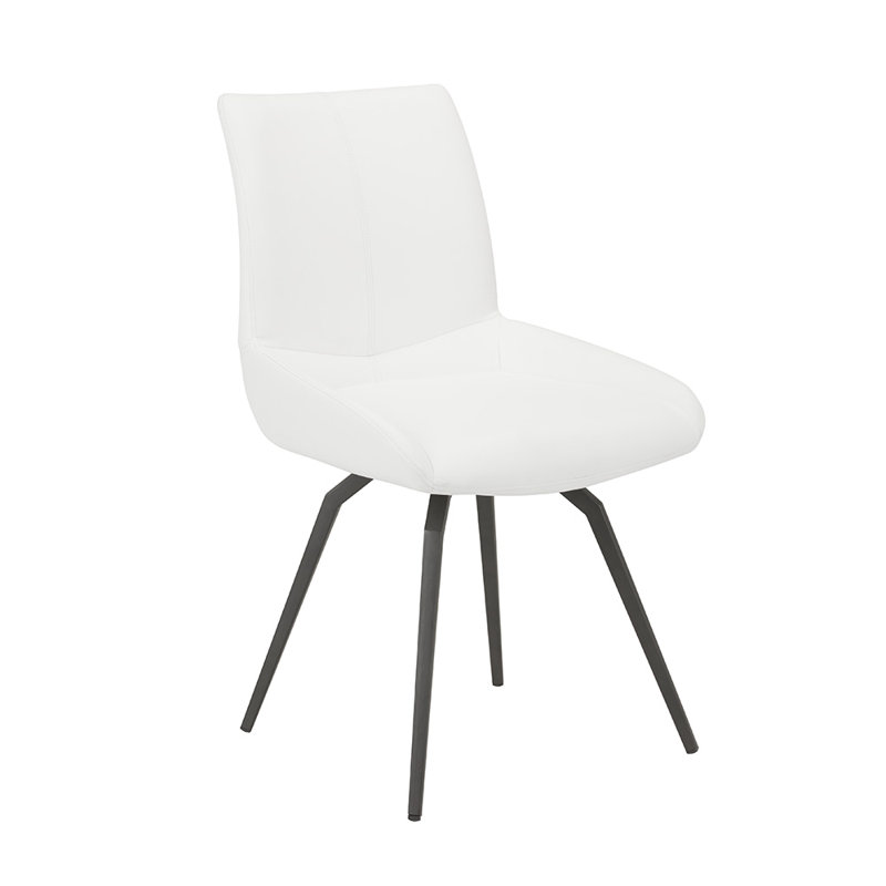 Katsushi 19'' H Upholstered Metal Dining Chair, White, 2