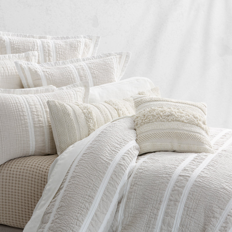 Natural Linen 18" Square Cotton-Blend Decorative Throw Pillow