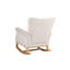 Chaise berçante de chambre de bébé confortable, siège en velours beige, rembourrage en mousse, chaise à haut dossier avec capacité de poids de 250 lb, rembourrage, limite-1381022795