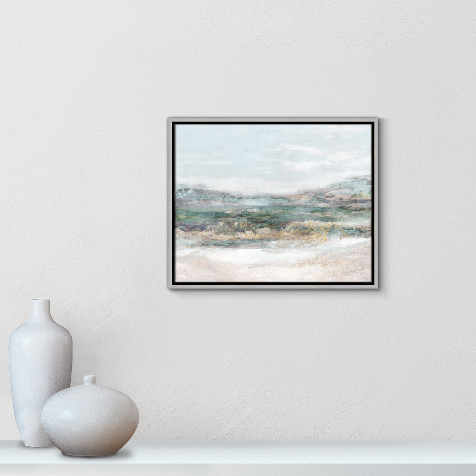 Dazzling by Matina Theodosiou - Painting Print on Canvas, Silver Framed Canvas, No Mat, 17.5" H x 21.5" W x 2" D