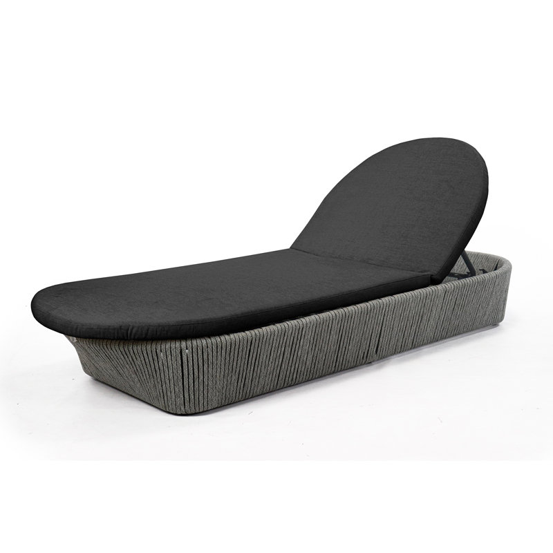 Boston Outdoor Chaise Lounge, Canvas Black Sunbrella® Canvas