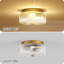Plafonnier encastré 3 lumières, plafonnier doré avec abat-jour en verre