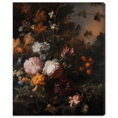 Shadowed Petal Secrets I Canvas Gothic Wall Decor by Art Remedy