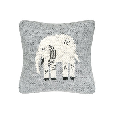 Elephant Knitted Throw Pillow
