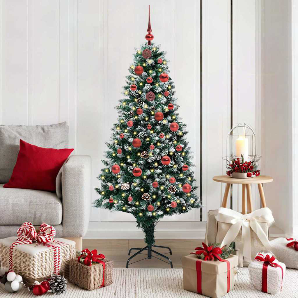 Artificial Christmas Tree with 150 LEDs with Stand Green