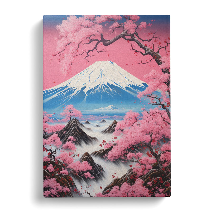 Mount Fuji Neo-Plasticism Art - Wrapped Canvas, 60cm H x 40cm W x 3cm D