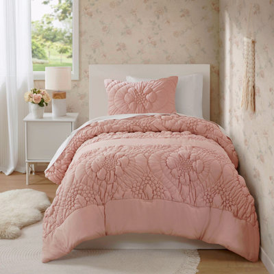 2-Piece Twin Comforter Set,Pink
