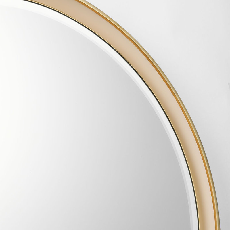Tricia Illuminated Round Mirror, 30" x 30", Polished Nickel/Gild