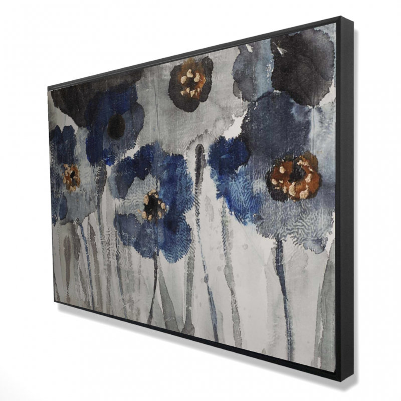 «Blue Blurry Flowers» sur toile