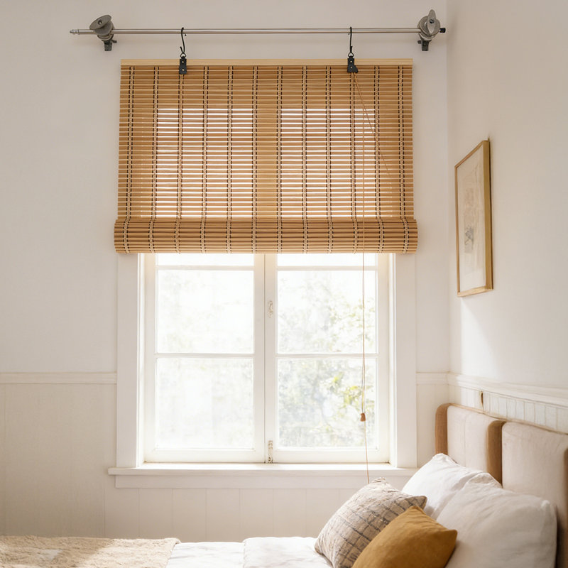 Bamboo Room Darkening Curtain Single Panel, 90cm W x 180cm L